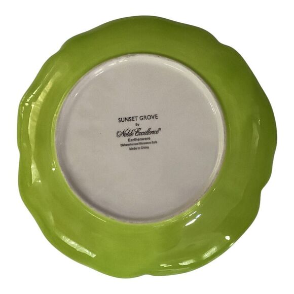 Sunset Grove By Nobel Excellence Salad Plates Yellow & Green Flower Set Of 2 - Picture 4 of 7